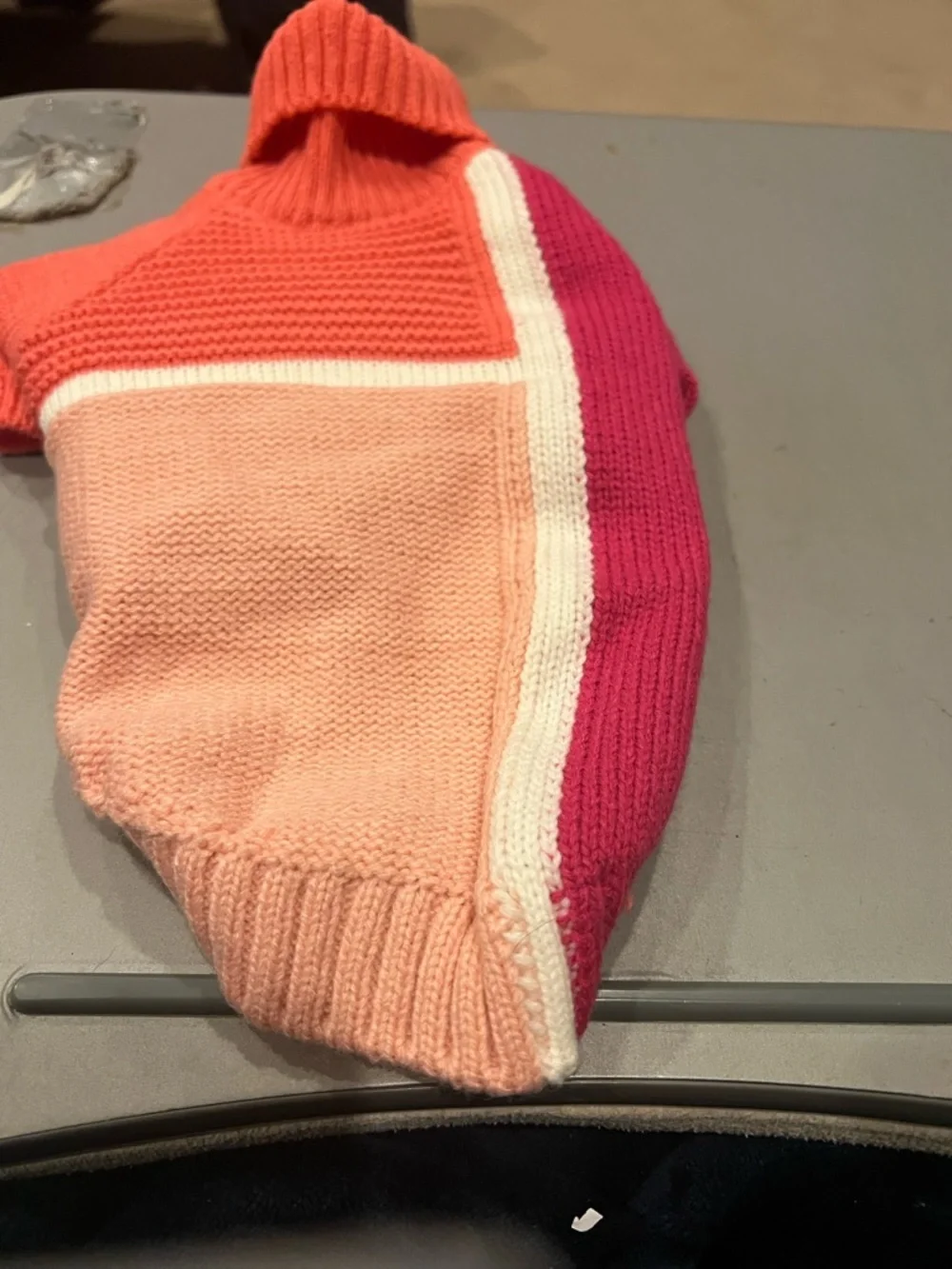 Pet Colorblock Turtleneck Sweater – Pink, Peach & Coral (Size S) | NWOT